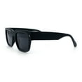 thumbnail image 6 of Retro Gentlemanly Hipster Thick Horn Rim Rectangular Sunglasses Matte Black - Black, 6 of 8