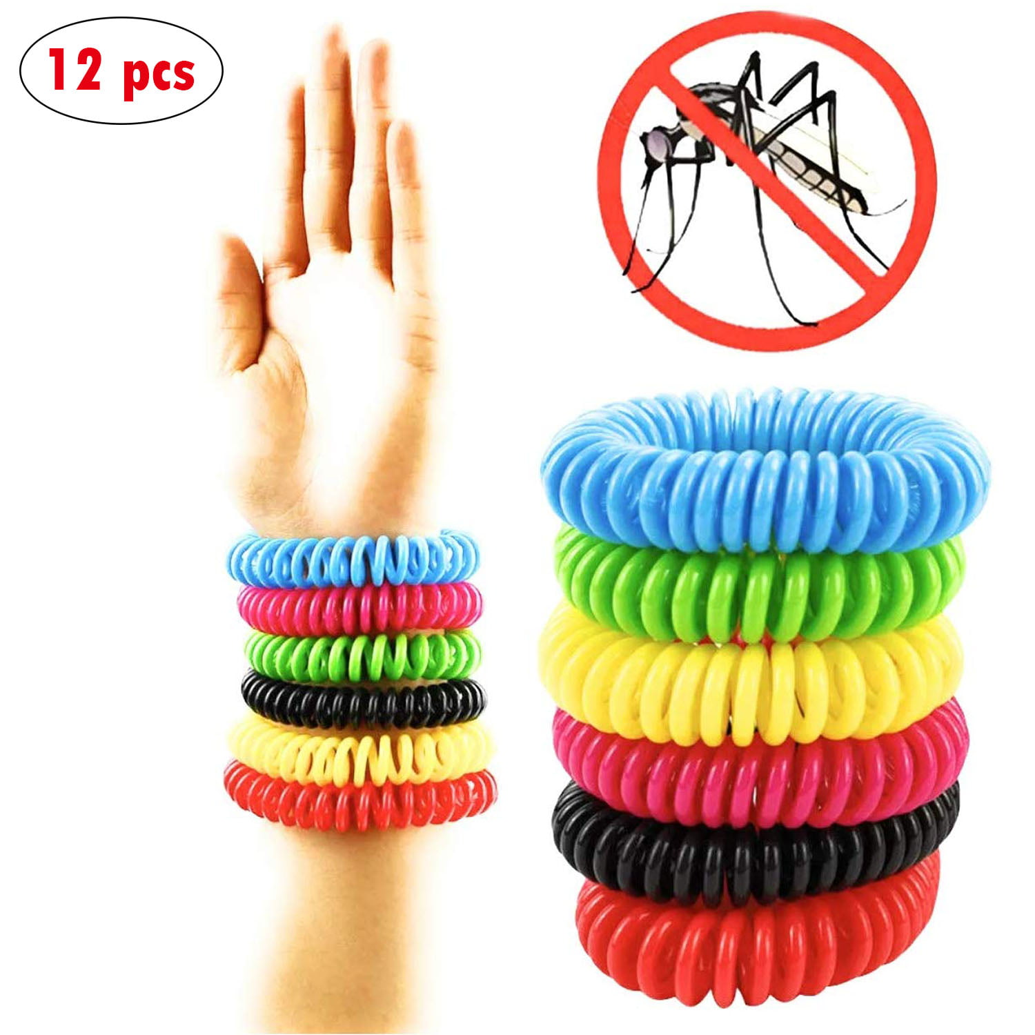 40 Anti Mosquito Insect Repellent Bracelet Natural Waterproof Spiral Wrist Bands 