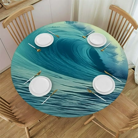 

Autua Surfing Boat Round Tablecloth | Stain Resistant Washable | Indoor Outdoor Dining | Wedding Parties | Full Width Single-Sided Printing | 100% Polyester Fiber 38 -42