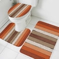 thumbnail image 3 of Burnt Orange Brown Bath Mat 3 Piece Bathroom Rug Set, Farmhouse Vintage Wooden Non Slip Bath Rug Contour Mat and Toilet Lid Cover, Absorbent Shower Mats Soft Bath Rugs and Mats Sets, 3 of 8