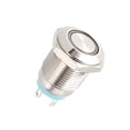 thumbnail image 5 of Interruptor de botón metálico momentáneo Uxcell 12mm de diámetro de montaje 1NO 3-6V luz LED azul, 5 of 5