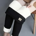 thumbnail image 4 of Asgosdo Warm Long Johns for Women Thick Fleece Warm High Waisted Pants for Winter Snow, Black, 4 of 5