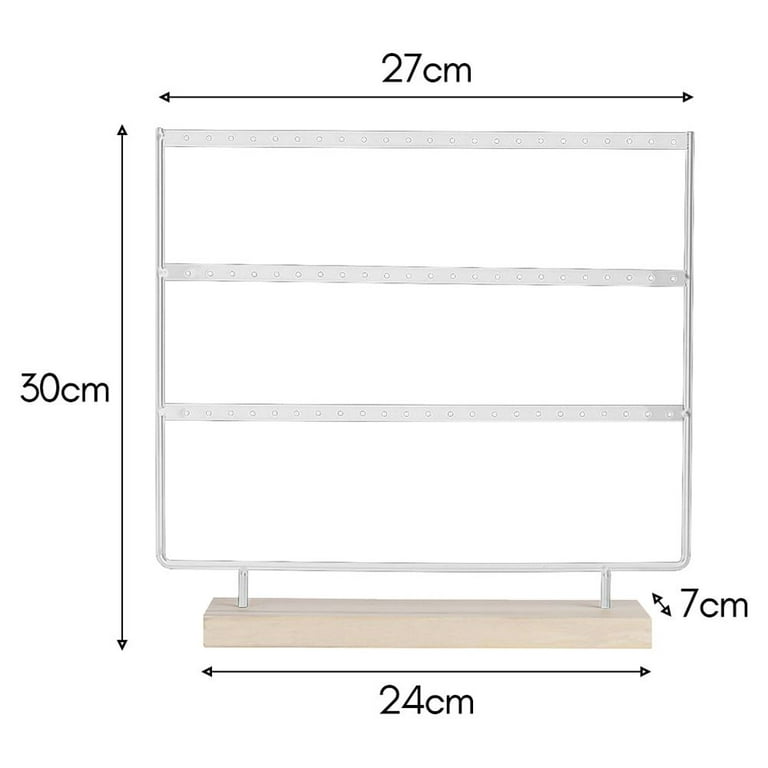 Anself Earring Holder 3-Layer 72 Holes Jewelry Organizer Earring Display  Stand, White