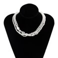 thumbnail image 3 of Faux Pearl Choker Elegant - Adjustable Simple Layered Necklace Clavicle Necklace, 3 of 4