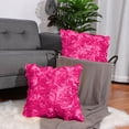 thumbnail image 2 of PiccoCasa Square Satin Throw Pillow Cover for Couch, Fuchsia 2 Pcs, 2 of 6