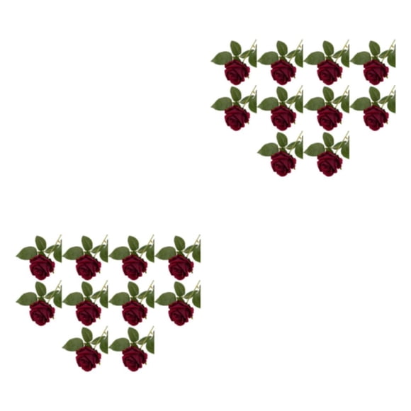 Advancent Ramo de flores artificiales de 10 piezas, apariencia realista, precio asequible, bajo mantenimiento, decoración de boda, vino vino 2Conjunto
