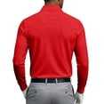 thumbnail image 4 of Long Sleeve Polo Shirts for Men Relaxed Fit Dress Button Golf Shirt With Pocket, XL, 4 of 8