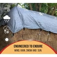 thumbnail image 4 of 30' x 48' Heavy-Duty 8 oz Hay Tarp – 14.5 mil Waterproof Poly Tarpaulin with UV & Frost Resistance, Silver/Black, Tear-Proof Cover for Agriculture, Equipment, 4 of 16