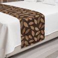 thumbnail image 2 of Leaves Bed Runner, Autumn Leaves Pattern in Earth Tones, Decorative Accent Bedding Scarf for Hotels Homes and Guestrooms, Queen, Cocoa Champagne, by Ambesonne, 2 of 2