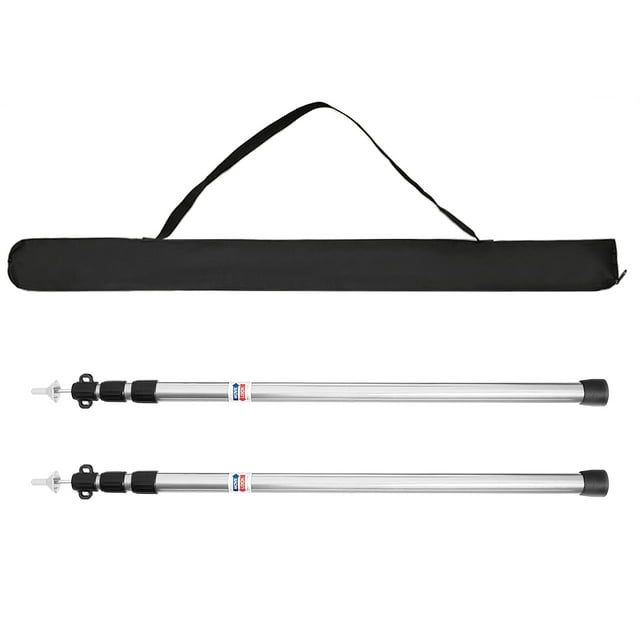 yeacher Ensemble de Mât de Tente en Aluminium Ajustable pour Auvent Extérieur, Extensible à 4 Sections, Argent, 2 Pcs, Longueur 3,0 m