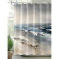 thumbnail image 2 of Modern Ocean Beach Wave Shower Curtain, Abstract Oil Painting Style Waterproof Shower Curtain Set with 12 Hooks Lightweight Washable Fabric Shower Curtains for Bathroom 72x72 Inches, 2 of 6