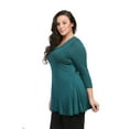 thumbnail image 2 of Women's Plus Size 3/4 Sleeve V-neck Tunic, 2 of 8