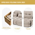 thumbnail image 7 of Gotland Double Folding Sofa Bed, Convertible Chair with Pillow with Back Support, Portable Fold Out Chair Bed Comfy Floor Sofa Lounge for Living Room Bedroom, Cream, 7 of 7