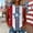Blue(New)A, variant on Women's Tank Top,Summer Casual Stylish Independence Day Print Denim Patchwork Waffle Weave Loose Round Neck Sleeveless Top