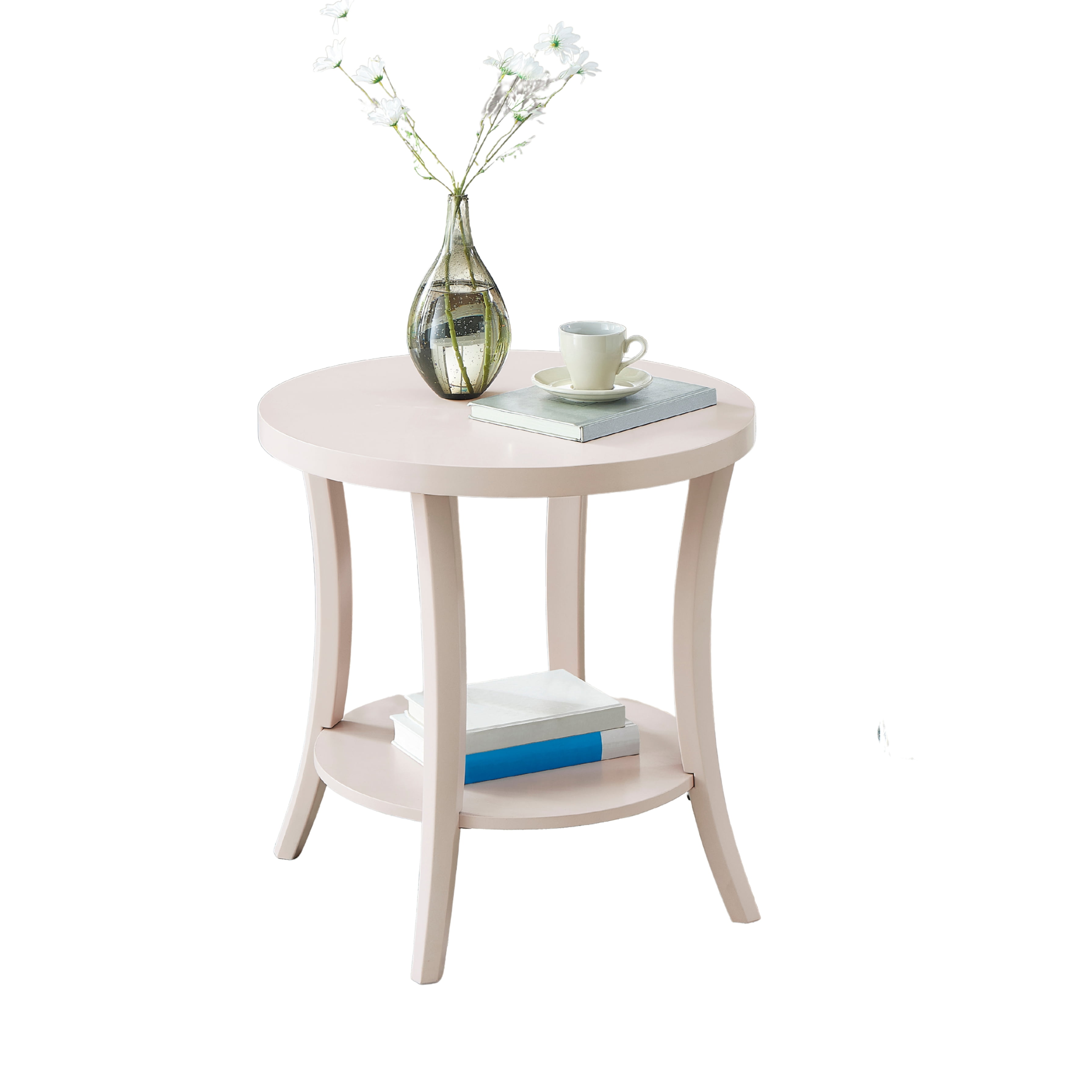Oval Shelf End Table, Pink