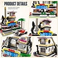 thumbnail image 6 of Music Store & Car Wash Street View Modular City Building Block Set, 2,168 Pieces with Light Kit Toys & Bricks, 6 of 8