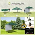 thumbnail image 3 of CROWN SHADES Canopy Tent, 8 x 8 Foot Portable Pop Up Outdoor Shelter with 1 Sidewall, Easy 1 Push Center Lock, UV Protection, and Carry Bag, Forest Green, 3 of 6