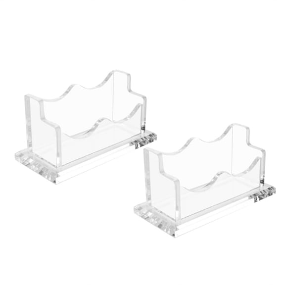 2Packs Acrylic Business Card Holder for Desk,Horizontal Clear Business Name Card Display Stand, Desk Accessory (1-Slot)