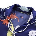 thumbnail image 3 of Pretty Comy Summer Baby Kids Girls Boys Dinosaur Print Sleepwear Set Short Sleeve Blouse Tops+sleep Pants, 3 of 6