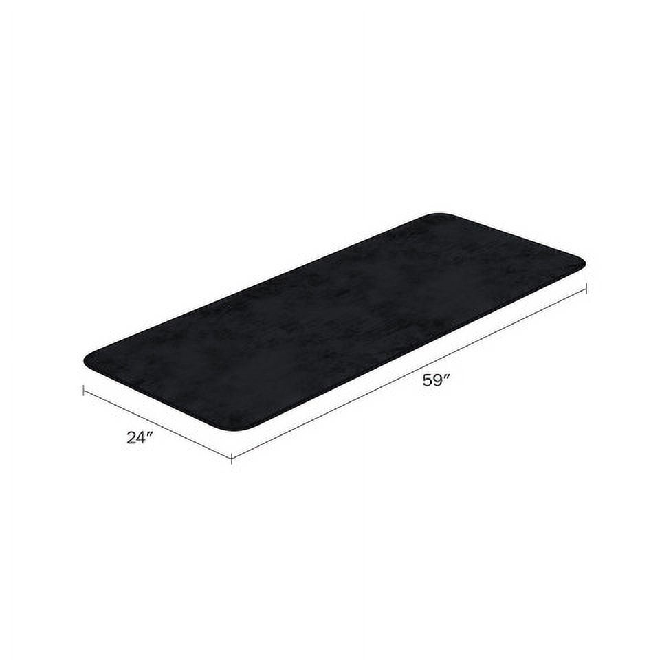Somerset Home Microfiber Memory Foam Bathmat, Oversized Padded Nonslip Accent Rug, Black