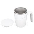 thumbnail image 2 of Taza de té, taza de café Taza de acero inoxidable blanca Taza de café con tapa Instalación sin esfuerzo, 2 of 9