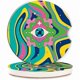 thumbnail image 1 of wonima02 Car Coasters for Cup Holders,2 Pack Groovy Eye Absorbent Ceramic Coaster 80s Trippy Psychedelic Wave Car Cup Holder Non-Slip Auto Accessories Interior Decor for Your Car Keep Clean, 1 of 1