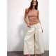 thumbnail image 4 of Pantalones Vaqueros Anchos para Mujer, Holgados, con Cintura Elástica, Botones, Estilo Boyfriend, Informales, Sueltos, con Bolsillos. Beige S, 4 of 8