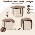 thumbnail image 6 of SSyao 3-Piece Foldable Dining Table Set with 2 Chairs – Industrial Style Oval Corner Dining Set, Space-Saving Design for Small Apartments, Kitchen or Breakfast Nook, 19" x 18" x 32" (L x W x H), 6 of 9