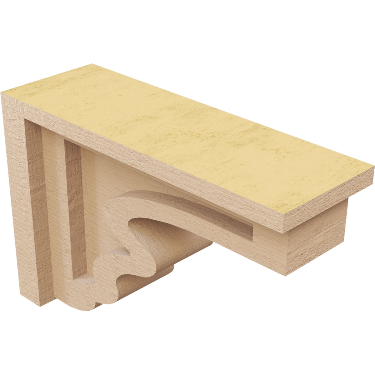 3"W x 9"D x 6"H Classic Highland Rough Cedar Woodgrain TimberThane Corbel, Primed Tan