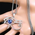 thumbnail image 4 of Turkish Evil Blue Eye of Horus Necklace Women Men 14K White Gold Hip Hop Egyptian Pharaoh Necklaces Fashion Jewelry, 4 of 7