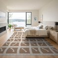 thumbnail image 3 of ODIKA 9'x12' Tan Geometric Grid Pattern with Curved Washable Area Rug Modern Abstract Square Lattice Design Non-Slip, Chair-Friendly for Dining Room, Basement, Large Office, 3 of 7