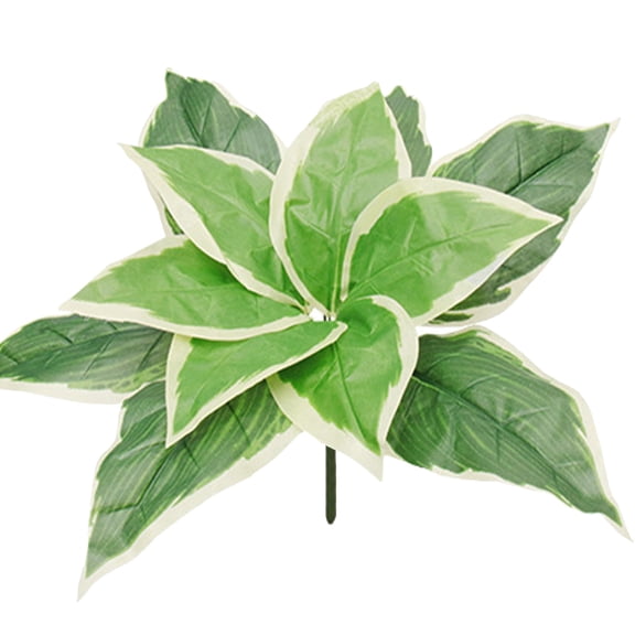 Artificial Ferns | Ngxiha Faux Greenery Plants, Plastic Greenery for Indoor & Outdoor Decor, Uv Resistant, Faux Plants Bushes for Outdoor Patio Garden Front Porch Yard Decor - White Edged Aglaonema