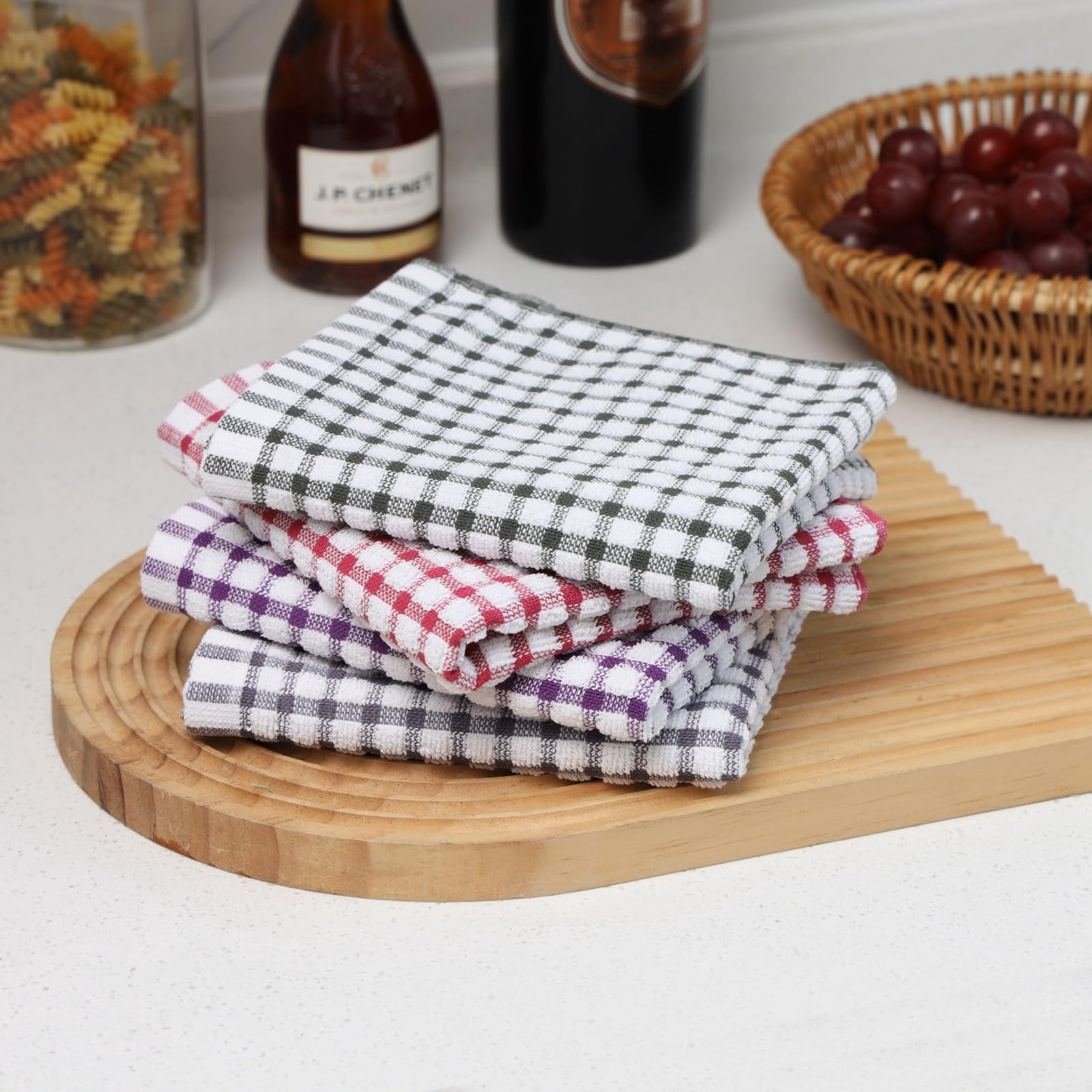 Super Absorbent Cotton Dish Cloths for Kitchen, Durable Dish Towels Pack of 8, 12x12 Inch Kitchen Cleaning Towels