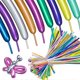 thumbnail image 1 of 260 globos largos, paquete de 100, globos multicolores giratorios de animales, globos mágicos largos para modelar animales, bodas, cumpleaños, festivales, fiestas, etc., 1 of 5