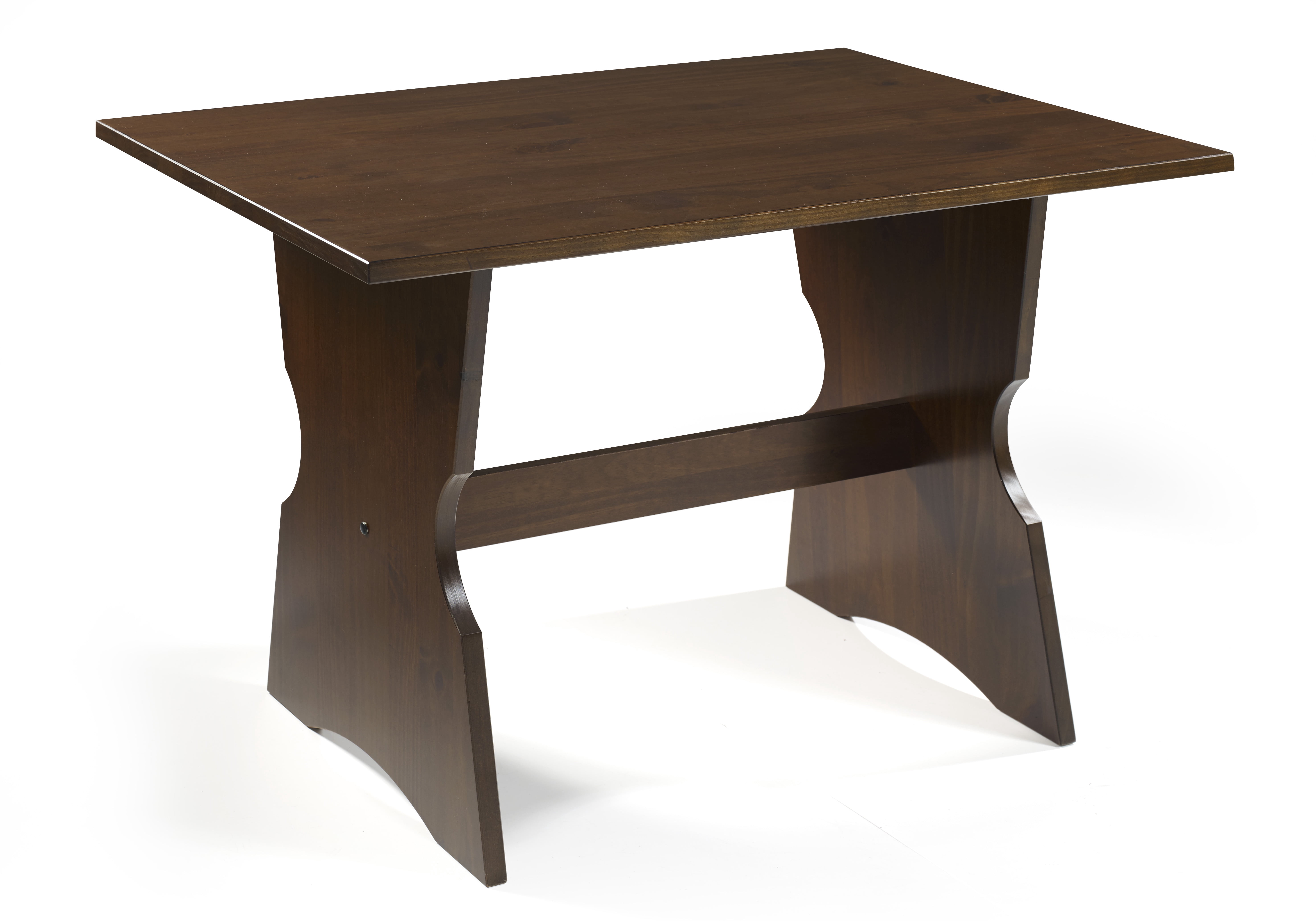 Linon Trefny 3-Piece Backless Corner Breakfast Nook Dining Set with Storage, Walnut