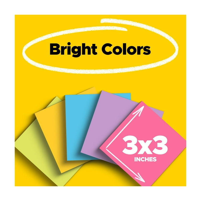 Post-it Notes, 3" x 3", Assorted Bright Colors, 16 Pads photo 2