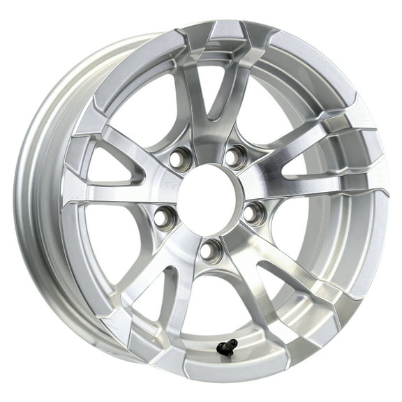 eCustomrim Aluminum Trailer Wheel 13X5 13" 5 Lug 4.5 Center Avalanche Silver Rim