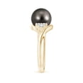 thumbnail image 3 of Angara Tahitian Cultured Pearl Bypass Ring with Diamond Trio in 14K Yellow Gold for Women | June Birthstone Jewelry for Her, 3 of 8