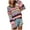 Black & Pink And Blue, variant on Trendy Hollow Out Sweaters for Women Colorful Striped Printed Pullover Sweater Long Sleeve Crewneck Crop Sweater Top