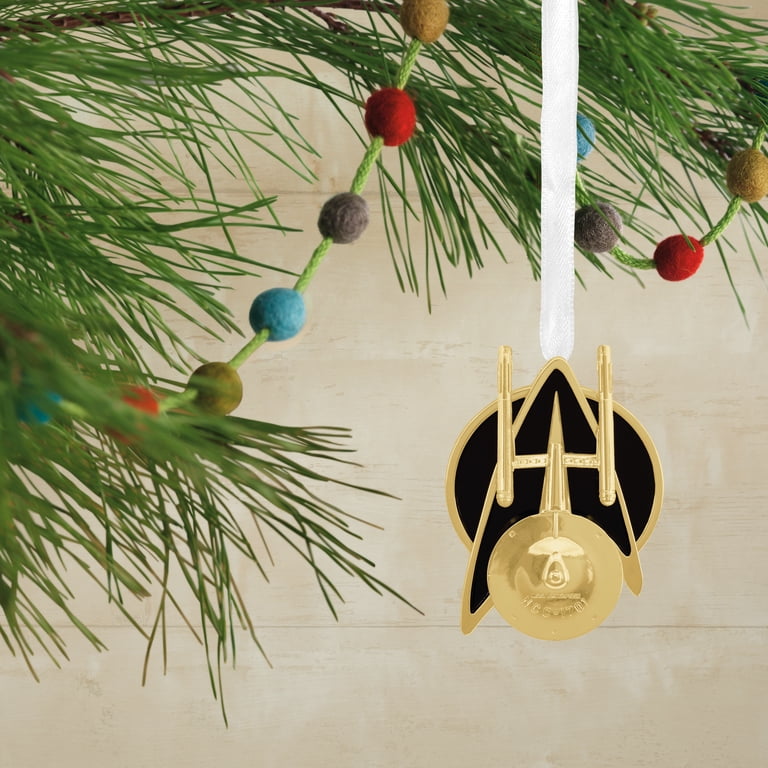 Star Trek Hallmark Keepsake Ornament Set – 3 Mini Emblem Ornaments (Gold, Blue, Black)
