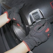 Hyper Tough Black Synthetic Leather Touch Screen Utility Glove, Mens Large