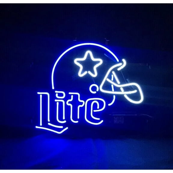 Queen Sense 17"x14" Custom For Dallas's Sports League Cowboys Helmet Neon Sign Wall Decor Handmade Beer Pub Bar Man Cave Artwork Party Gift Neon Light W117LDCBH