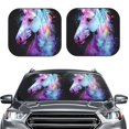 thumbnail image 2 of Goofa Rainbow Spotted White Horse Pattern 2 Piece Car Windshield Sun Shade Foldable | Front Windshield Shade for Sun, Heat and UV Rays | Sunshade for Car Front Window-Large, 2 of 7