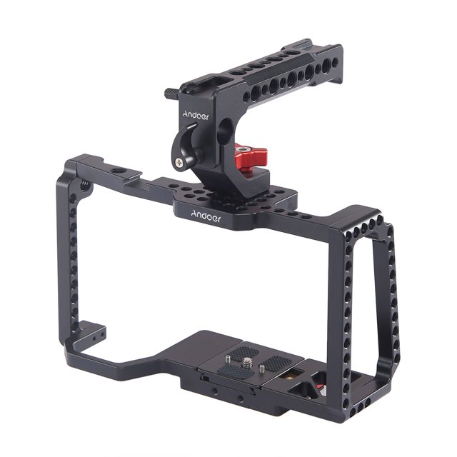 Andoer Camera Cage Estabilizador de video con agarre superior Asa Placa de liberación rápida 1/4 pul Andoer Jaula de cámara