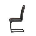 thumbnail image 6 of Set of 4 Dining Chairs, Modern Chair with PU Faux Leather Upholstered, High Backrest, C-shaped Metal Leg Supports, Office Chair for Dining Room, Club, Patio, Black, 6 of 9