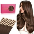 thumbnail image 1 of GFDYREE Extensions de Cheveux à Ruban WENNALIFE pour Femmes, 20 Pcs 50g 24 Pouces Brun Chocolat Extensions de Cheveux à Ruban Extensions de Cheveux Humains Rallonge Cheveux Humain Lisse Extensions de Cheveux Invisibles Real Huma, 1 of 6