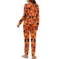 thumbnail image 3 of FOR U DESIGNS Halloween Black Cat Womens Round Neck and Drawstring Pajama Set 2 Piece Size L Nightwear Long Sleeve Tops and Pants with Pockets Sleepwear for Women, 3 of 6