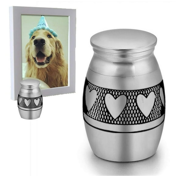 Dog Urn with Personalized Engraving Mini Stainless Steel Cremation Keepsake Urns for Ashes for Small and Medium-Breed Dogs
