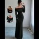 thumbnail image 4 of Vestido Ajustado de Larga con Hombros Descubiertos para Mujer, Elegante Vestido para Cóctel o Fiesta Negro XXL, 4 of 9