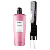 Goldwell Kerasilk Essentials Color Shampoo (33.8 oz) with SLEEKSHOP Teasing Comb Pack of 1
